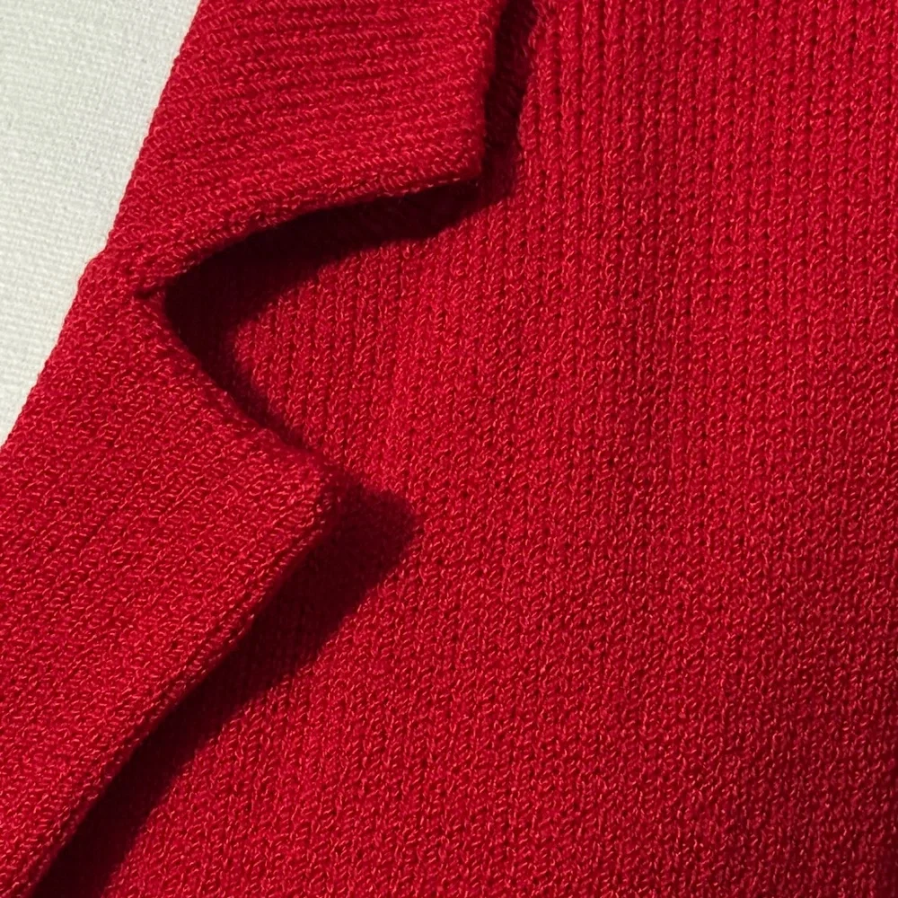 EUC Vintage J.S.S.-Oversized Sweater Blazer-Single Button-Red-Sz M-Wool/Rayon - Picture 4 of 15
